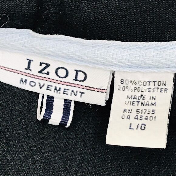 Izod Movement Hoodie Jacket Womens Medium Black Velour Casual Zip Front Classic - Picture 3 of 7